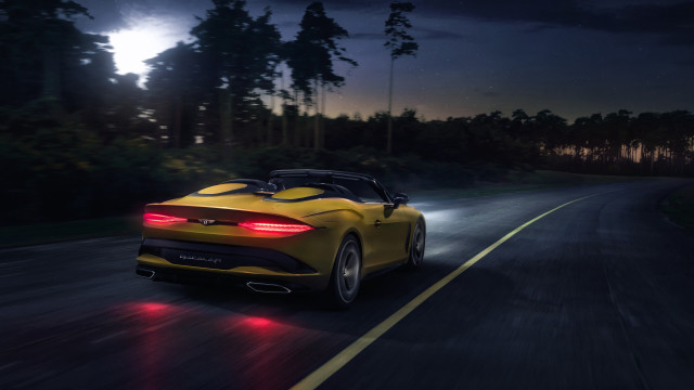 Yellow sports car night city #2 free wallpaper for desktop - medium preview image