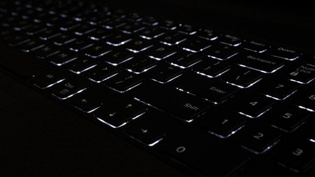 Black keyboard backlighting greyscale single free wallpaper for desktop - medium preview image