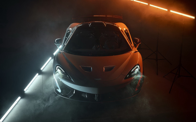 Dark car lit anamorphic render free wallpaper for desktop - medium preview image