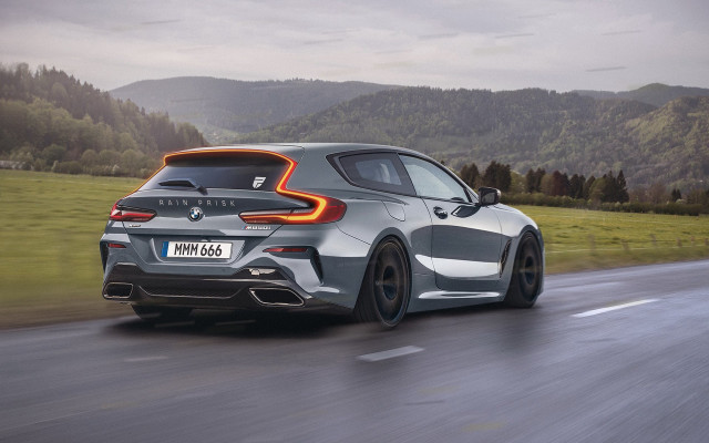 Silver bmw driving mountains clouds free wallpaper for desktop - medium preview image