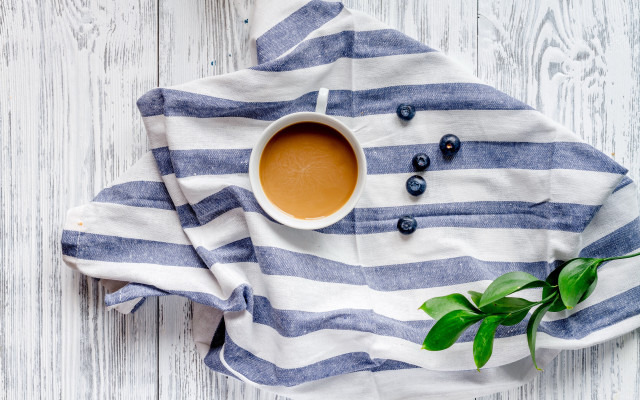 Coffee blueberries striped towel green free wallpaper for desktop - medium preview image