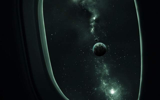 Earth night stars planet airplane free wallpaper for desktop - medium preview image