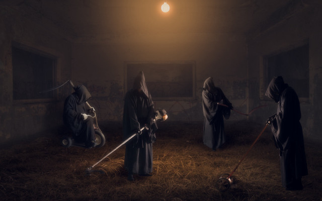 Dark surrealist hunter moonlight children free wallpaper for desktop - medium preview image