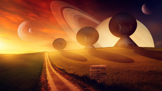 Road sky objects sunset space free wallpaper for desktop - medium preview image