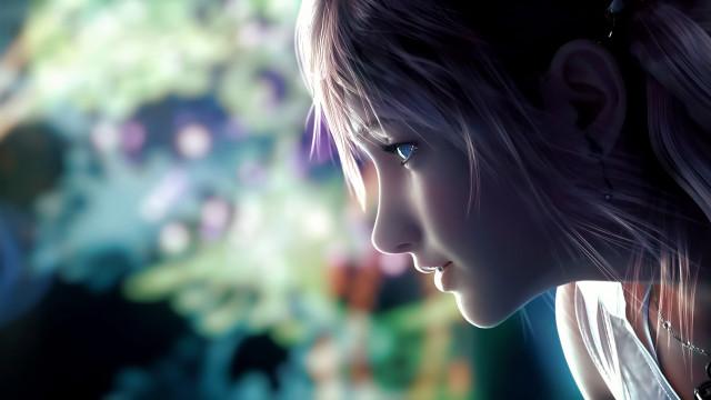 Sad girl computer blurry christmas free wallpaper for desktop - medium preview image