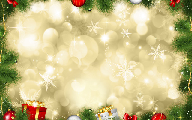 Christmas presents baubles fir tree free wallpaper for desktop - medium preview image