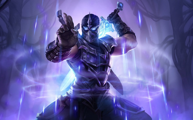 Man in costume purple glow free wallpaper for desktop - medium preview image