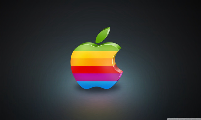 Colorful apple logo black green free wallpaper for desktop - medium preview image