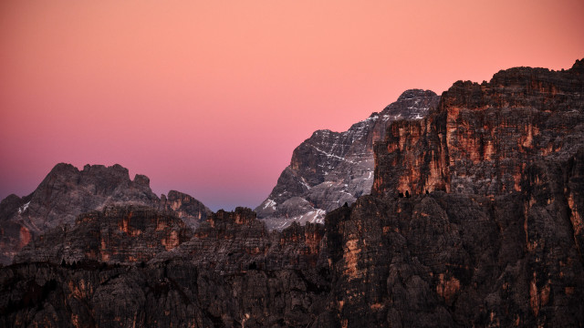 Mountain range pink sky matte free wallpaper for desktop - medium preview image
