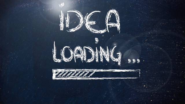 Chalkboard idea loading illustration astronaut free wallpaper for desktop - medium preview image