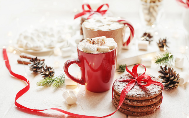 Hot chocolate cookies christmas decorations free wallpaper for desktop - medium preview image