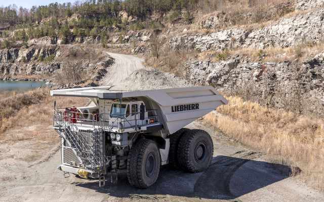 Dump truck mountain lake forest free wallpaper for desktop - medium preview image