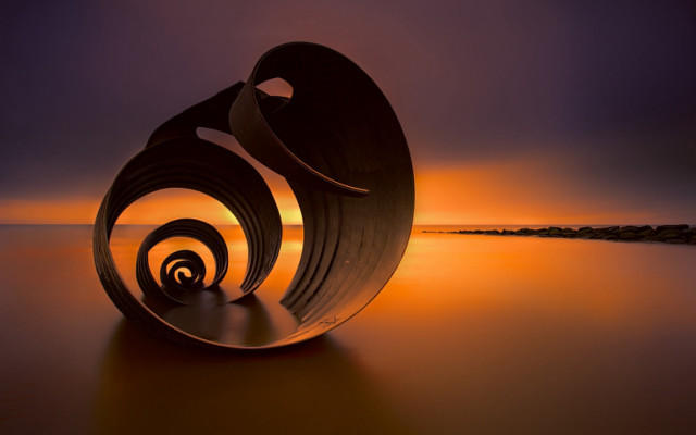 Sculpture water sunset spirals landart free wallpaper for desktop - medium preview image