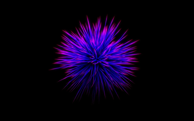 Purple flower fireworks raytraced generative free wallpaper for desktop - medium preview image