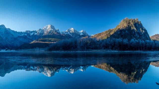 Mountain lake reflection blue sky #4 free wallpaper for desktop - medium preview image