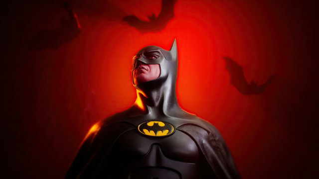 Batman red background bats glowing free wallpaper for desktop - medium preview image