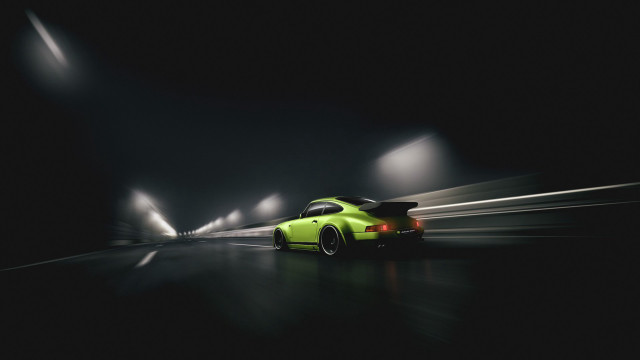 Dark street car person motion free wallpaper for desktop - medium preview image