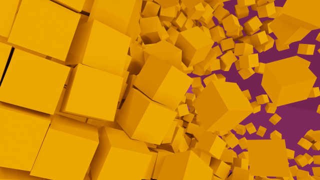 Yellow cubes purple halloween jackolantern free wallpaper for desktop - medium preview image