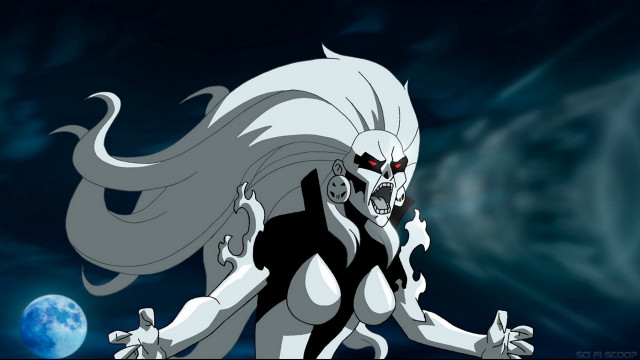 Cartoon whitehair blackbody angry fullmoon free wallpaper for desktop - medium preview image