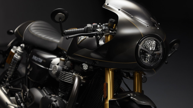 Black motorcycle gold trim detailed free wallpaper for desktop - medium preview image