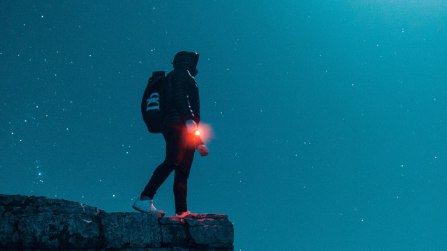 Futuristic man astronaut planet night free wallpaper for desktop - medium preview image