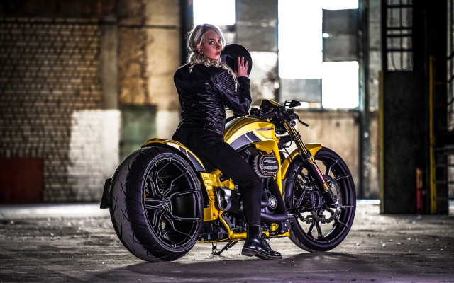 Eve rider black motorcycle warehouse free wallpaper for desktop - medium preview image