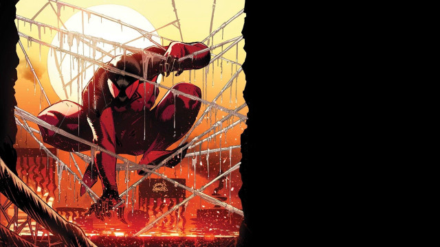 Spider man broken window city free wallpaper for desktop - medium preview image
