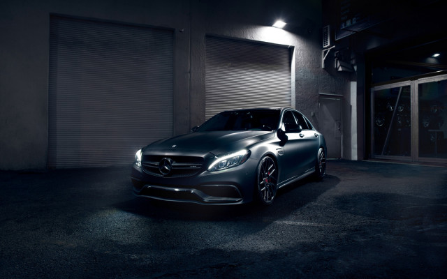 Mercedes benz dark garage night free wallpaper for desktop - medium preview image