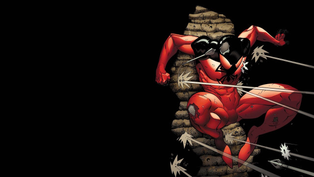 Red black comic hero sword free wallpaper for desktop - medium preview image