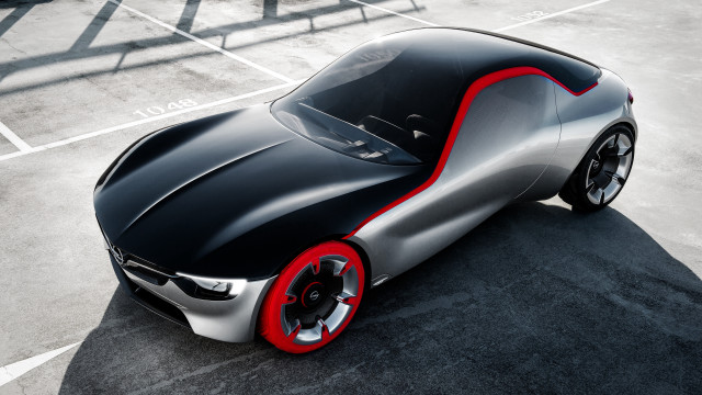 Futuristic car red rim black free wallpaper for desktop - medium preview image