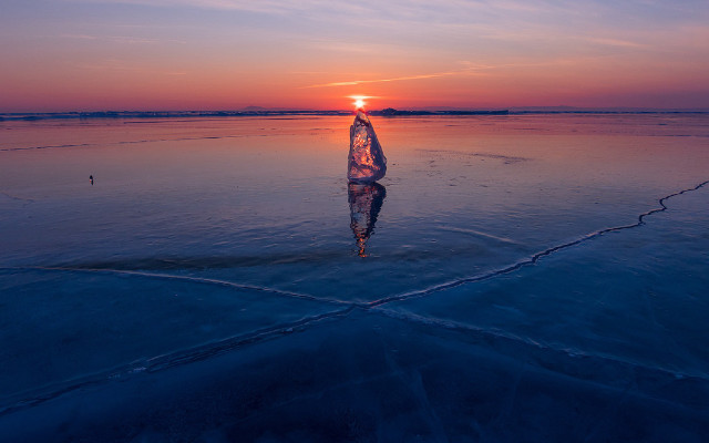 Sunset surfer water abstract beach free wallpaper for desktop - medium preview image