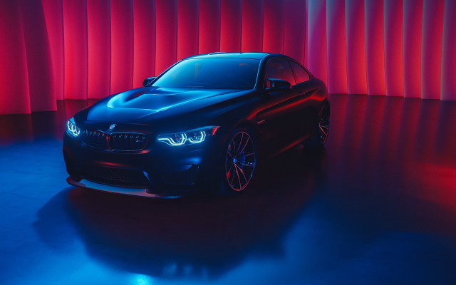 Black car red curtains blue free wallpaper for desktop - medium preview image