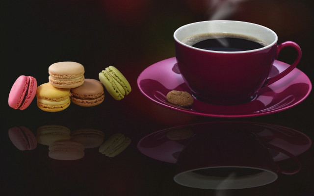 Coffee cup cookies plate spoon free wallpaper for desktop - medium preview image