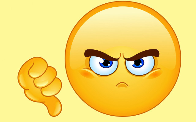 Frowning fist emoticon yellow gradient free wallpaper for desktop - medium preview image