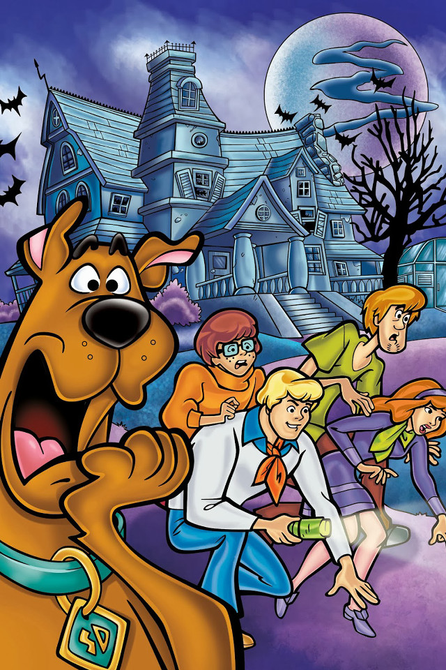 Cartoon dog people house full free wallpaper for mobile - medium preview image