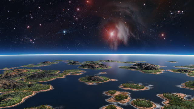 Planet land water star sky free wallpaper for desktop - medium preview image