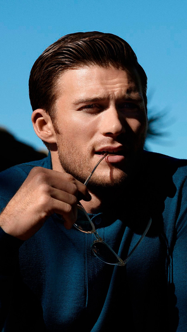 Man scissors mouth blue shirt free wallpaper for mobile - medium preview image