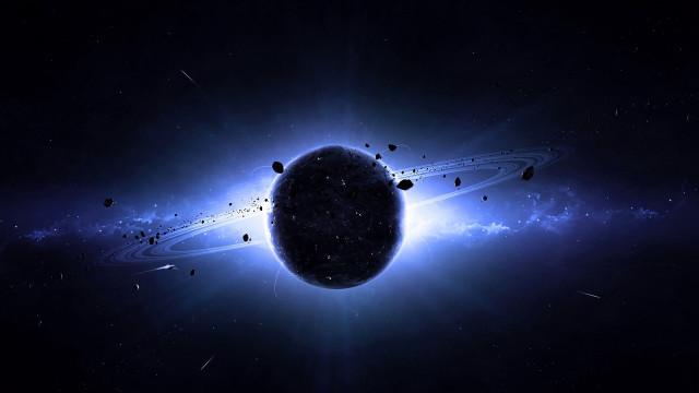 Blackhole blue ring starry sky free wallpaper for desktop - medium preview image