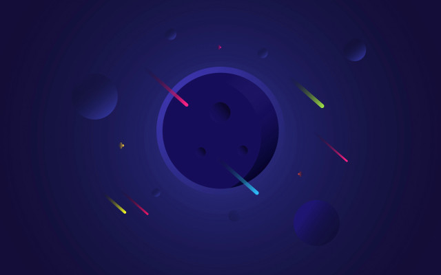 Space blue planet stars colorful free wallpaper for desktop - medium preview image