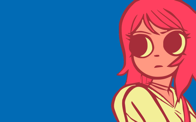 Cartoon girl pink hair round free wallpaper for desktop - medium preview image