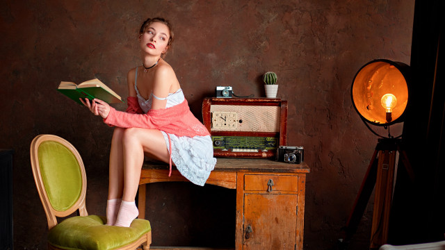 Woman reading chair room ankazhuravleva free wallpaper for desktop - medium preview image