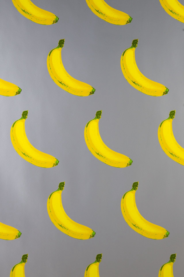 Flying bunch banana gray background free wallpaper for mobile - medium preview image