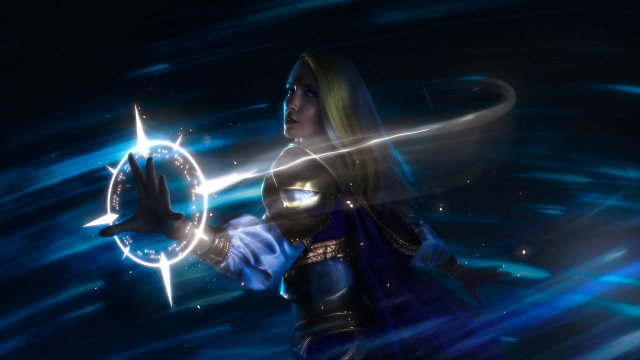 Woman ring star glowing fantasy free wallpaper for desktop - medium preview image