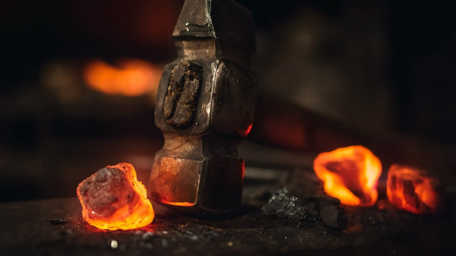 Metal flames armor battle fire free wallpaper for desktop - medium preview image