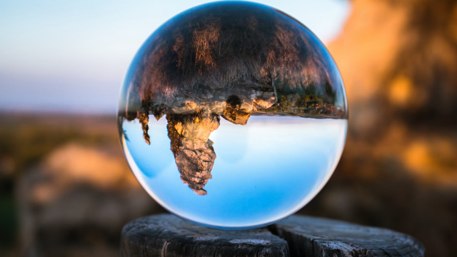 Glass mountain reflection lake wooden free wallpaper for desktop - medium preview image