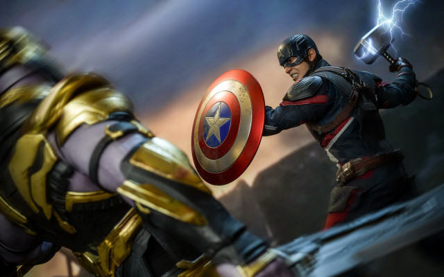 Captain america shield sword suit free wallpaper for desktop - medium preview image