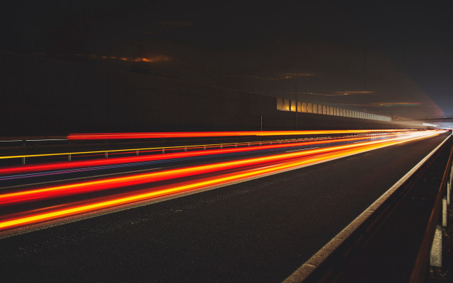Highway night longexposure futuristic detailed free wallpaper for desktop - medium preview image