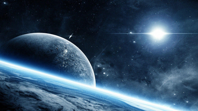 Earth space bright star astronaut free wallpaper for desktop - medium preview image