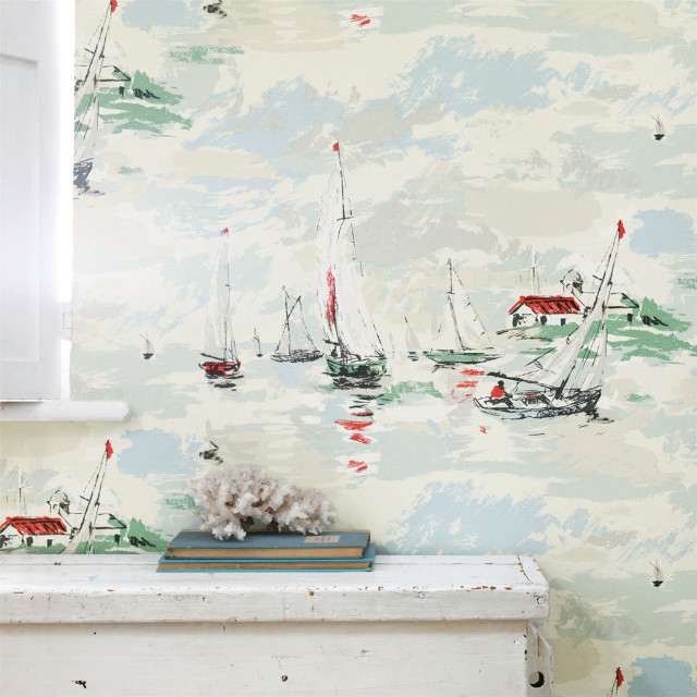 Wall painting boats window sill free wallpaper for tablet - medium preview image