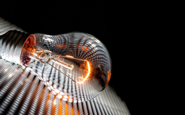 Lightbulb blackbackground photorealism raytraced cage free wallpaper for desktop - medium preview image